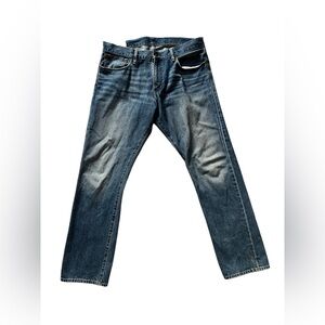 Polo Ralph Lauren Jeans Mens 35x32 Blue Denim Sullivan Faded Knees Straight Leg✅